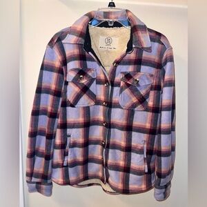 Purple Plaid Sherpa-Lined Jacket